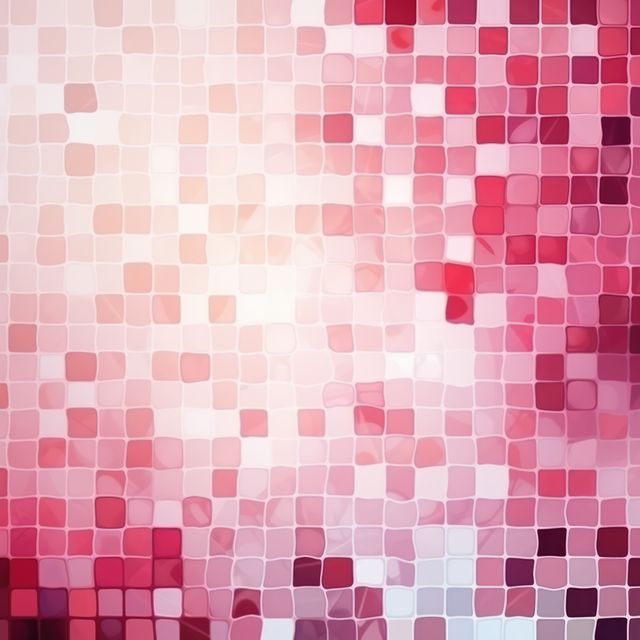 Ideal for use in graphic design, website background, digital artwork, and presentation slides. The abstract pink and red mosaic pattern provides a vibrant and dynamic visual impact, suited for creative projects seeking a modern and contemporary feel.