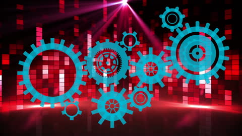 Abstract Gear Animation with Dynamic Light Trails