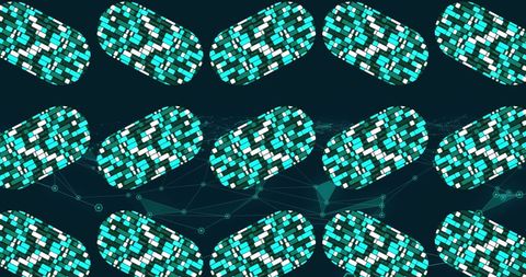 Pattern of green and white squares in geometric alignment