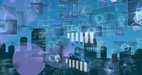 Global Technology Connections with Digital Data Streams - Download Free Stock Images Pikwizard.com