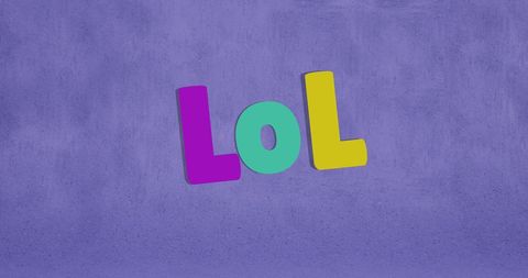 Colorful LOL Text on Vibrant Purple Background - Download Free Stock Images Pikwizard.com