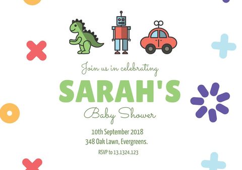 playful baby shower invitation with joyful icons - Download Free Stock Templates Pikwizard.com
