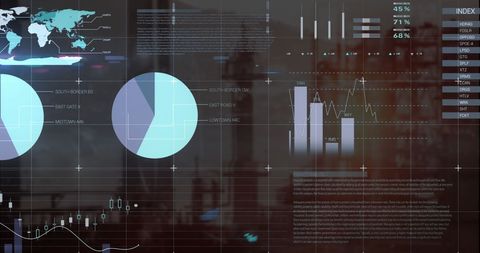 Futuristic Digital Interface Displaying Data and Graphs - Download Free Stock Images Pikwizard.com