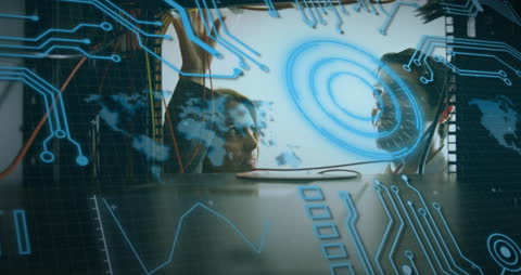 Futuristic Technology Interface with Global Data Visualization Overlay