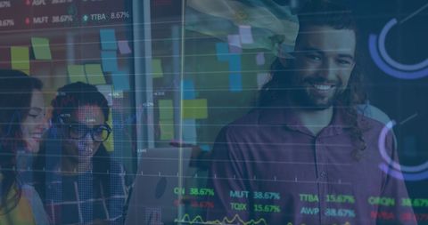 Diverse Team Collaborating on Data Analysis and Technology