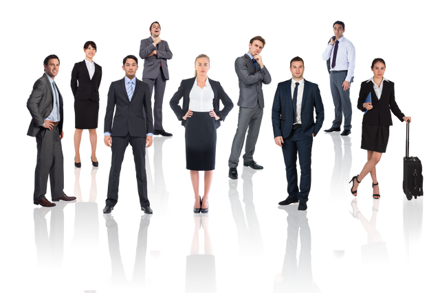 Diverse Business Professionals Standing on Transparent Background - Download Free Stock Videos Pikwizard.com