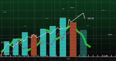 Dynamic Stock Market Trends and Financial Data Graph - Download Free Stock Images Pikwizard.com