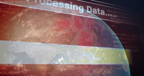 digital data processing overlay on global projection - Download Free Stock Images Pikwizard.com