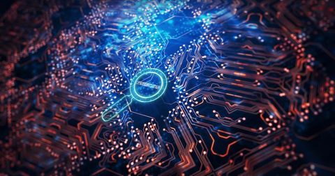 Magnifying Digital Search over Circuit Board Art - Download Free Stock Images Pikwizard.com
