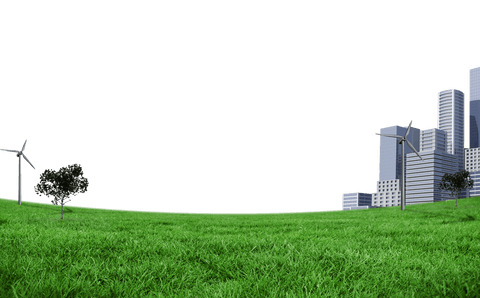 transparent cityscape with grass meadow and wind turbines - Download Free Stock Videos Pikwizard.com