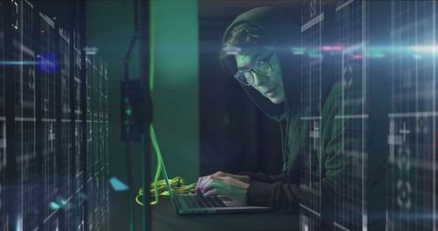 Cyber Hacker Exploiting Data Servers in Dark Environment - Download Free Stock Images Pikwizard.com