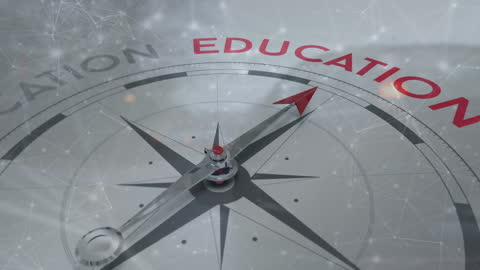 Compass Pointing Towards Education Symbolizing Guidance