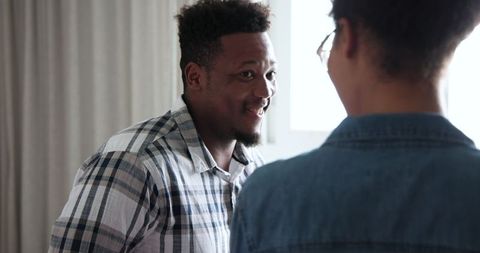 Happy couple sharing moment celebrating an anniversary
