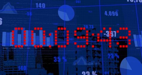 Digital Analytics with Time Display Over Urban Background - Download Free Stock Images Pikwizard.com