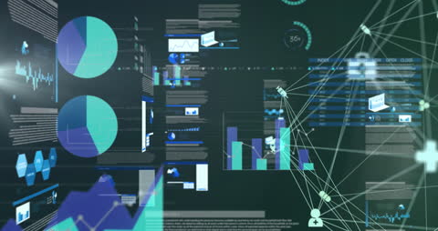 Digital Data Analysis and Global Connectivity Conceptual Visualization