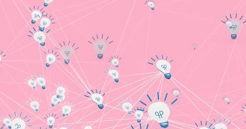 Abstract Lightbulb Network on Pink Background - Download Free Stock Images Pikwizard.com