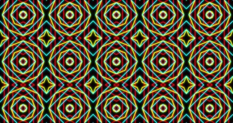 Kaleidoscope Neon Pattern Seamless Hypnotic Motion - Download Free Stock Images Pikwizard.com