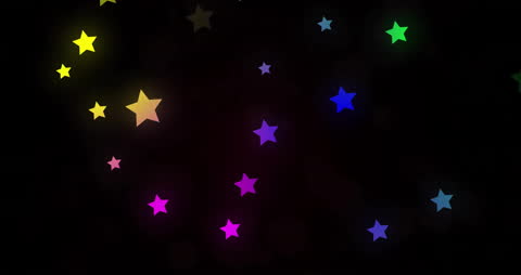 Charming Rainbow Stars Glowing in Dark Space
