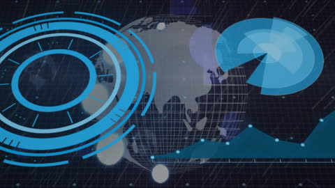 Abstract Digital Earth with Futuristic Interface Elements