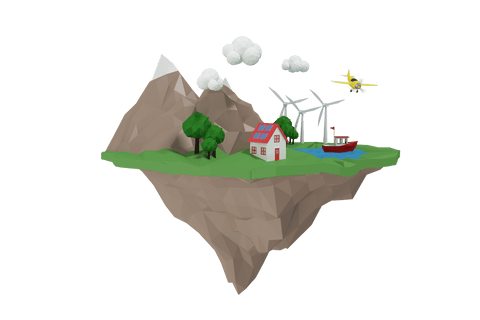 floating earth fragment with renewable energy sources on transparent background - Download Free Stock Videos Pikwizard.com