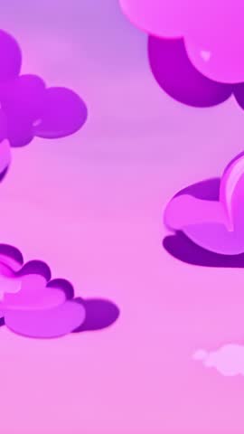Vertical Dreamscape: Drifting Purple Clouds Pulsing Over Pink Lavender Gradient