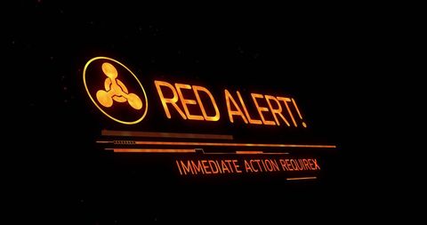 Digital red alert sign warning emergency situation