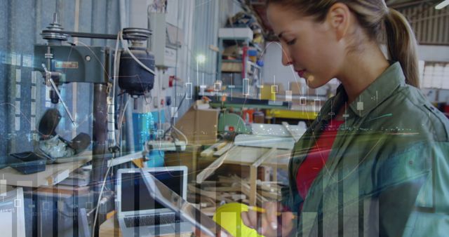 Female Engineer Analyzing Data in Industrial Workshop - Download Free Stock Images Pikwizard.com