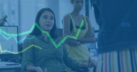 Dynamic Business Meeting with Data Analysis Overlay