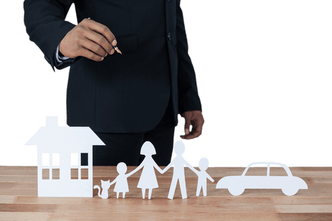 Underwriter Presenting Transparent Paper Family and Assets