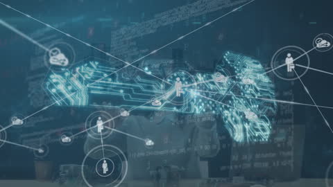 Virtual Reality and Digital Security Interaction Concept