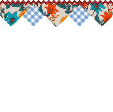 Transparent Decorative Border with Gingham and Floral Triangles - Download Free Stock Videos Pikwizard.com