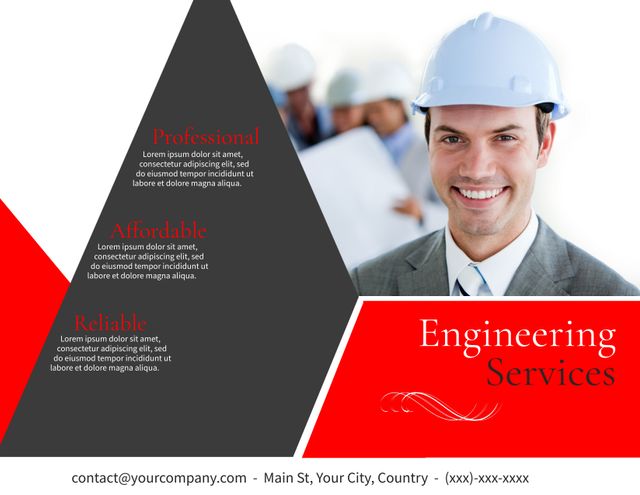 Professional Engineering Services Advertisement Template for Construction and Safety - Download Free Stock Templates Pikwizard.com