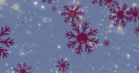 Festive Red Snowflakes with Light Background