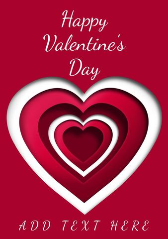 Layered Heart Design on Deep Red Background for Valentine's Day - Download Free Stock Templates Pikwizard.com