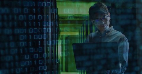 Woman Utilizing Tablet in Server Room with Digital Interface - Download Free Stock Images Pikwizard.com