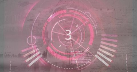 High-Tech Countdown Timer on Digital Map Background - Download Free Stock Images Pikwizard.com