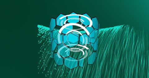 Digital Interface Highlighting Futuristic Shapes and Patterns