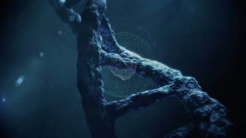 Digital DNA Strand Analysis with Futuristic Elements