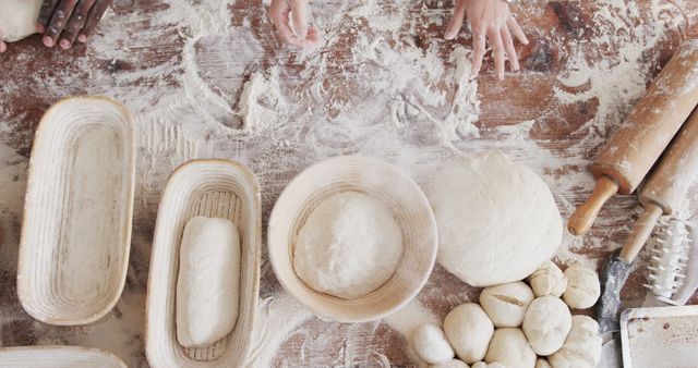 Children's Hands Preparing Dough for Baking in Kitchen - Download Free Stock Images Pikwizard.com