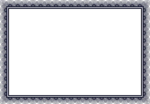 Elegant black frame with copy space on transparent background