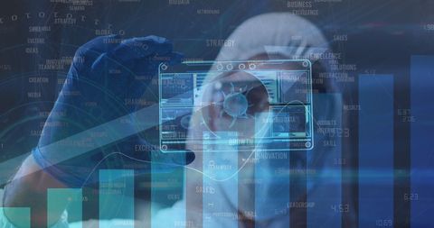 Futuristic medical research mixing technology with data