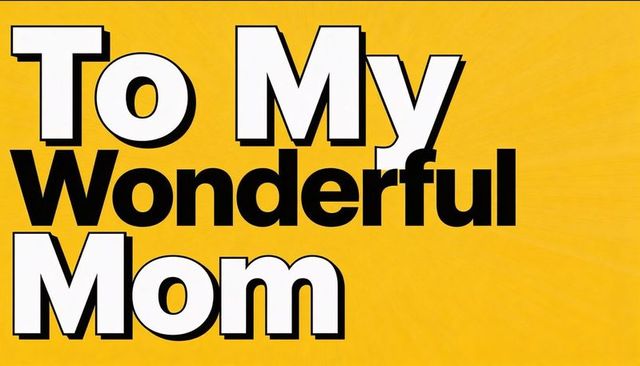 To my wonderful mom bold yellow mother's day greeting card typography poster retro sunburst design