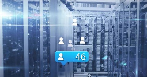 Futuristic Data Center with Increasing User Interaction Concept