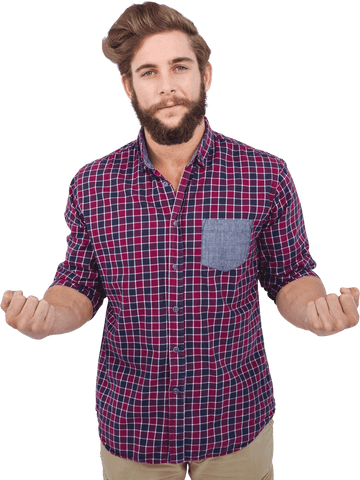 confident transparent male wears checkered shirt gestures - Download Free Stock Videos Pikwizard.com