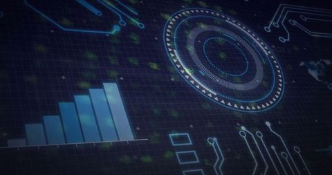 Futuristic User Interface with Data Visualization Elements