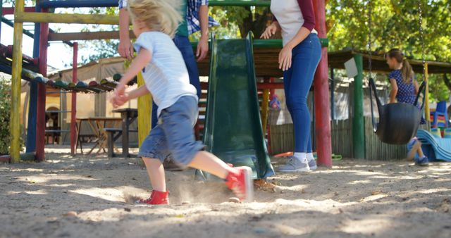 Children and Adults Playing on Playground During Sunny Day - Download Free Stock Images Pikwizard.com