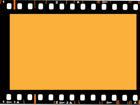 Vintage Filmstrip Illustration with Transparent Orange Background