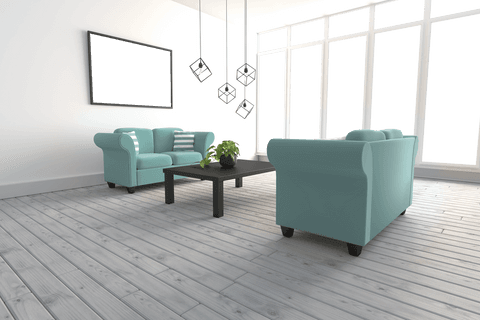 Elegant living room with transparent background