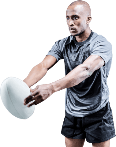 transparent image of competitive rugby player holding ball - Download Free Stock Videos Pikwizard.com