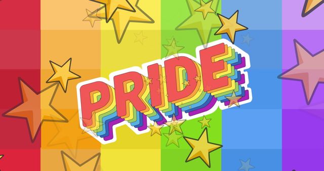 Rainbow Pride Celebration with Stars and Bold Typography - Download Free Stock Images Pikwizard.com